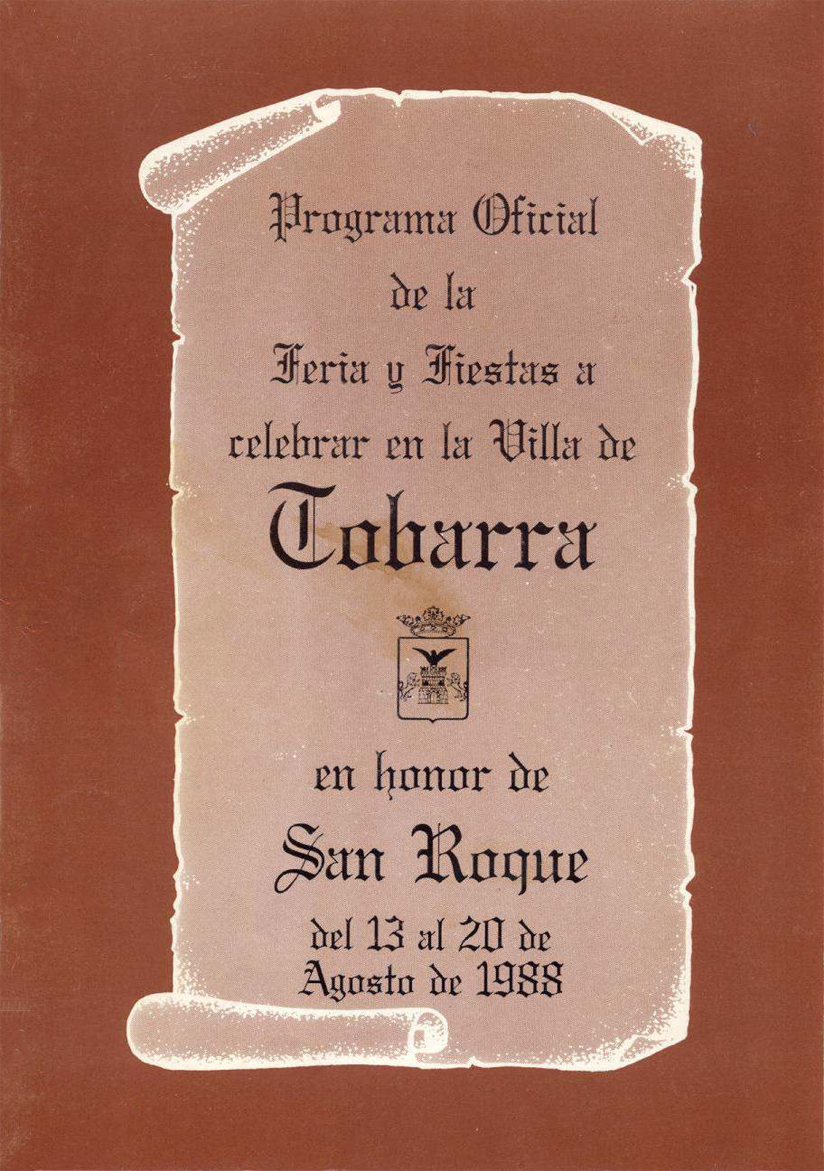 Feria y fiestas en honor a San Roque 1988 Tobarra